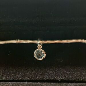 Genuine Pandora Silver Blue Topaz Dangle Charm